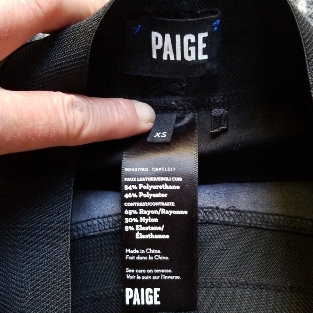 PAIGE Paloma Vegan Leather Leggings Black XS - Picture 5 of 7